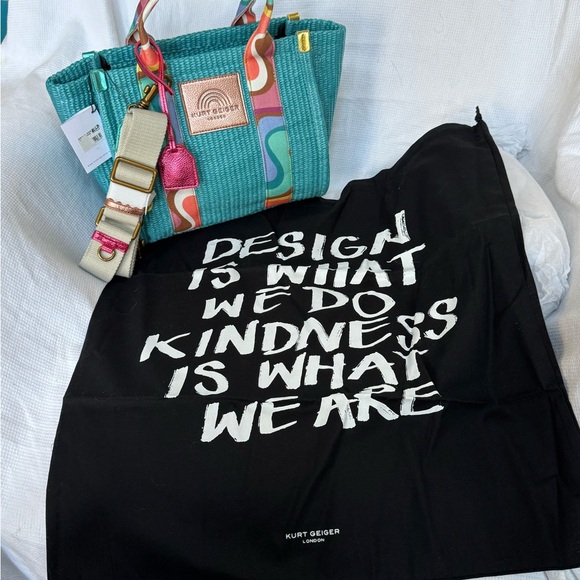 Kurt Geiger Multicolor Woven Tote and Crossbody NWT - Picture 13 of 13